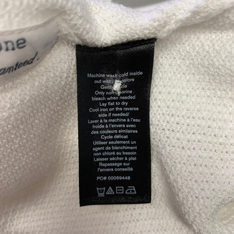 RAG & BONE Size L White Woven Cotton Blend Buttoned Polo
