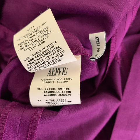 MOSCHINO Size 8 Purple Cotton Blend Ruffle Blouse
