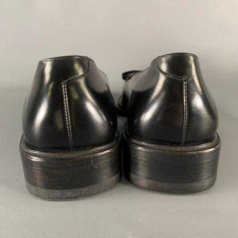 GUCCI Size 9.5 Black Leather Loafer Loafers
