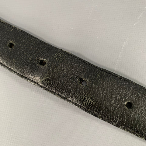 SANTIAGO GONZALEZ Size 34 Dark Green Croc Embossed Leather Belt