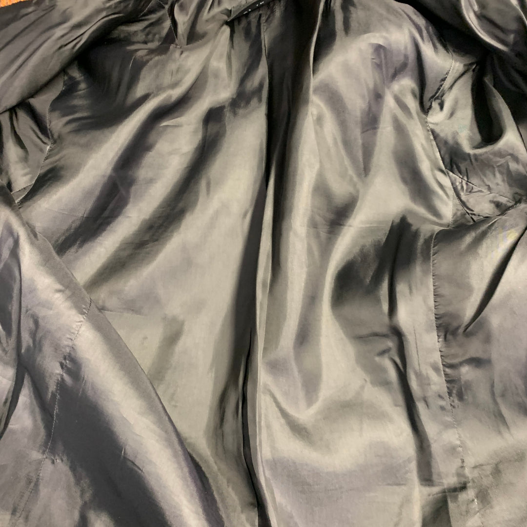 AKRIS Size 8 Orange Brown Polyester Cotton Velvet Leather Cuffs Jacket Blazer