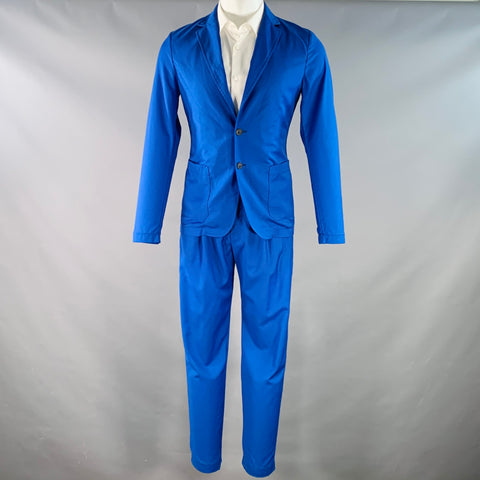 T-JACKET by TONELLO Size M Royal Blue Virgin Wool Notch Lapel Suit