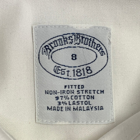 Chemise ajustée boutonnée Brooks Brothers en mélange de coton blanc taille 8