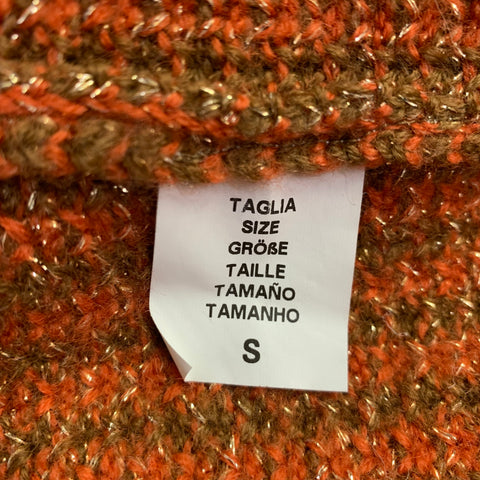 M MISSONI Size S Orange Brown Stripe Turtleneck Cape