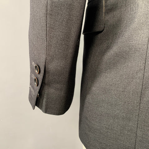 TROVATO Size 44 Grey Polyester Blend Single Breasted Sport Coat