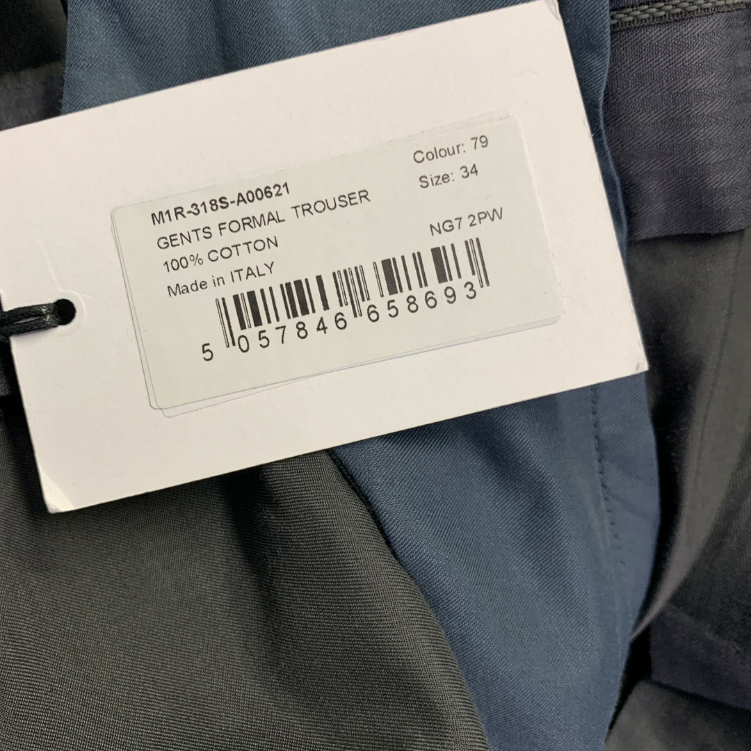 PAUL SMITH Size 34 Black Cotton Pleated Formal Tapered Dress Pants