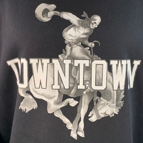 OFF-WHITE Size M Downtown Black White Graphic Cotton Crew Neck Sweatshirt