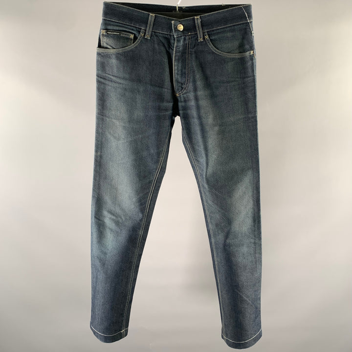DOLCE & GABBANA Size 30 Navy Indigo Denim Slim Jeans