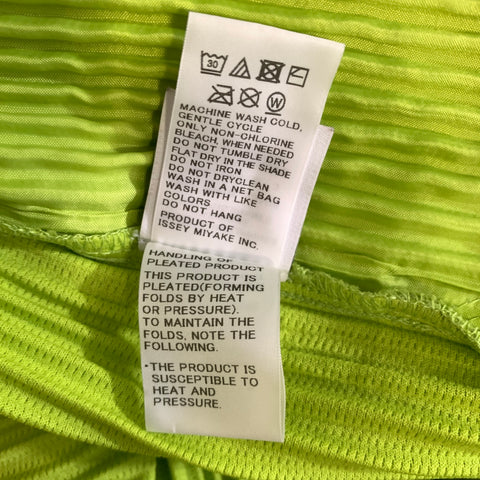 ISSEY MIYAKE Size M Green Lime Pleated Polyester Tunic Long Sleeve Shirt