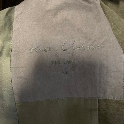 RICK OWENS SS2011 Chest Size Grey Dark Grey Linen Cotton Silk Sport Coat