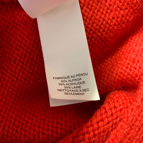 KATE SPADE Size M Red Alpaca Blend Dice Knit Sweater Womens