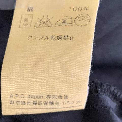 A.P.C. Size M Black Cotton Pointed Collar Long Sleeve Shirt
