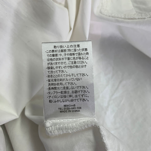 NON CONVENTIONNEL Chemise plissée en coton blanc à col montant et manches longues Taille 48