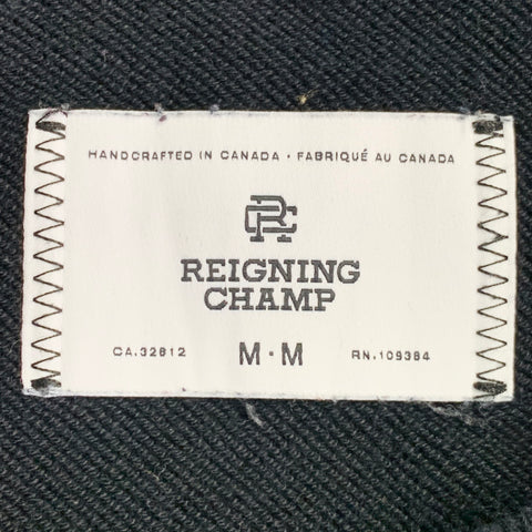 REIGNING CHAMP Size M Black White Logo Cotton Crew Neck Sweatshirt