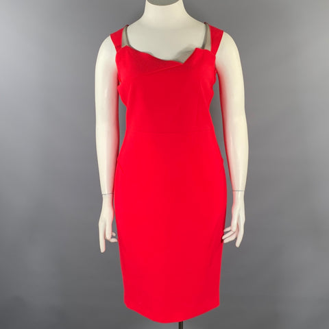 ROLAND MOURET Size L Red Sheath Knee-Length Dress – Sui Generis Designer Consignment