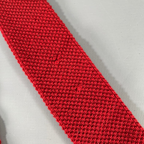 YVES SAINT LAURENT Burgundy Red Knit Wool Tie