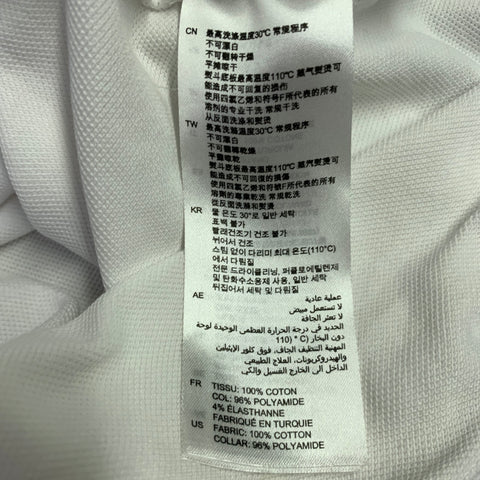 SANDRO Polo sans col en coton, taille S, blanc, avec liseré contrastant noir