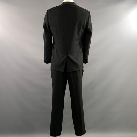 SANDRO Chest Size 42 Black Solid Wool Shawl Collar 38 28 Tuxedo