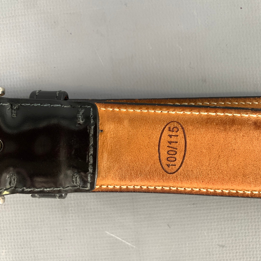 SUTOR MANTELLASSI Size 38 Black Solid Leather Belt
