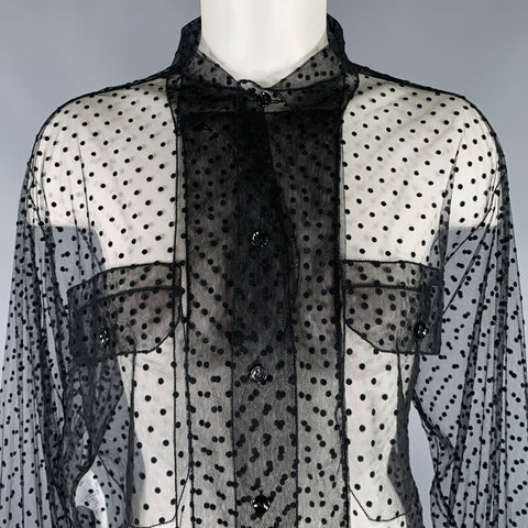 MAISON MARGIELA Size S Black Polyamide Blend Mesh Patch Pockets Shirt
