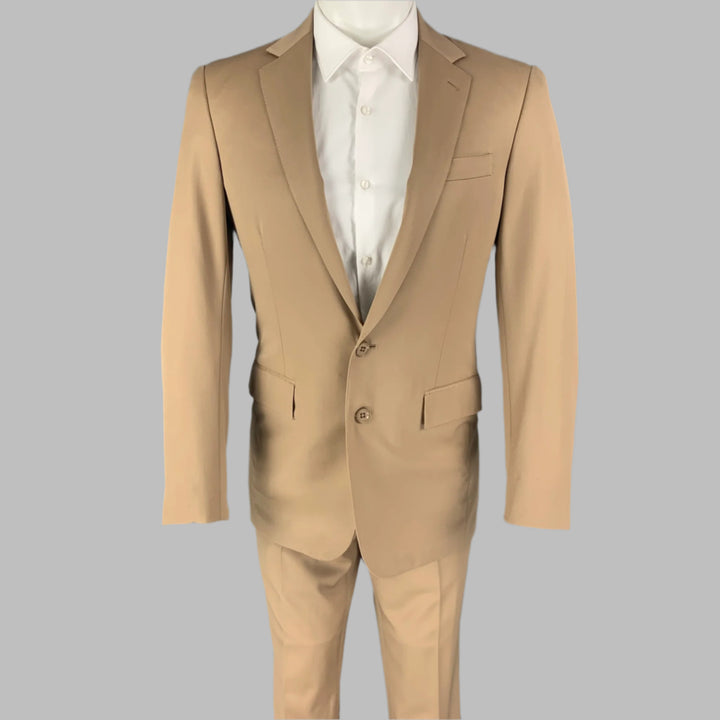 RALPH LAUREN Black Label Size 38 Khaki Wool Notch Lapel Suit