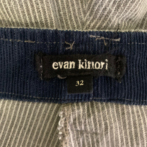 EVAN KINORI Size 32 Grey Pinstripe Button Fly Casual Pants