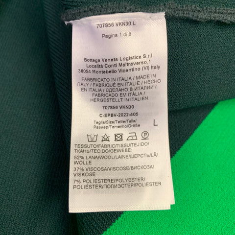 BOTTEGA VENETA Size L Green Knit Wool Blend Crew Neck Pullover