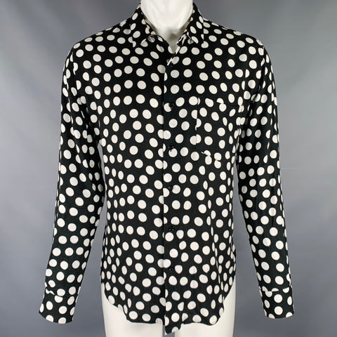 Chemise à manches longues à pois noirs et blancs AMI by ALEXANDRE MATTIUSSI Taille M