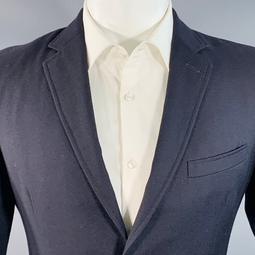 BAND OF OUTSIDERS Size 40 Regular Navy Grey Stripe Wool Notch Lapel Sport Coat