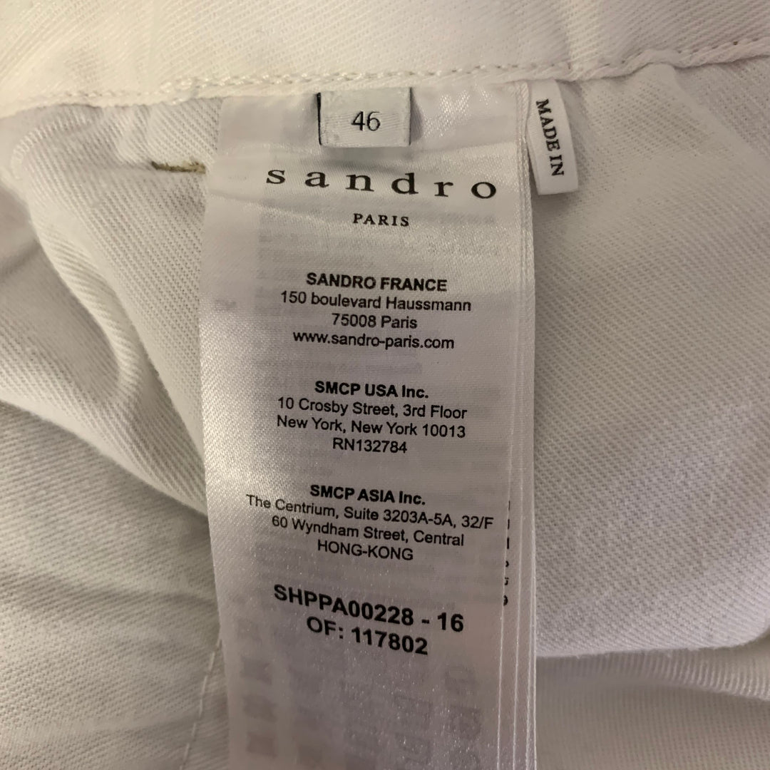 SANDRO Size 36 Khaki Solid Cotton Blend Button Fly Casual Pants