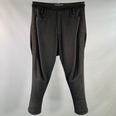 HAIDER ACKERMANN Size M Black Cotton Elastic Waistband Casual Pants