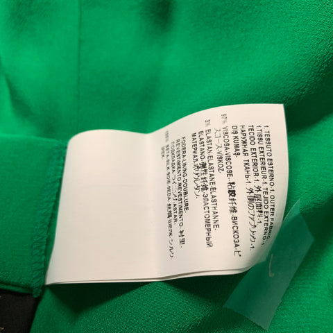 VERSACE FW2015 Size 6 Green Black Viscose Blend Color Block Long Sleeve Dress