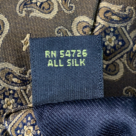 OXXFORD CLOTHES Brown Tan Jacquard Silk Tie