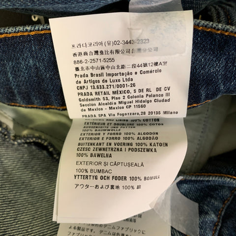 PRADA Size 36 Blue Indigo Wash Denim Button Fly Jeans