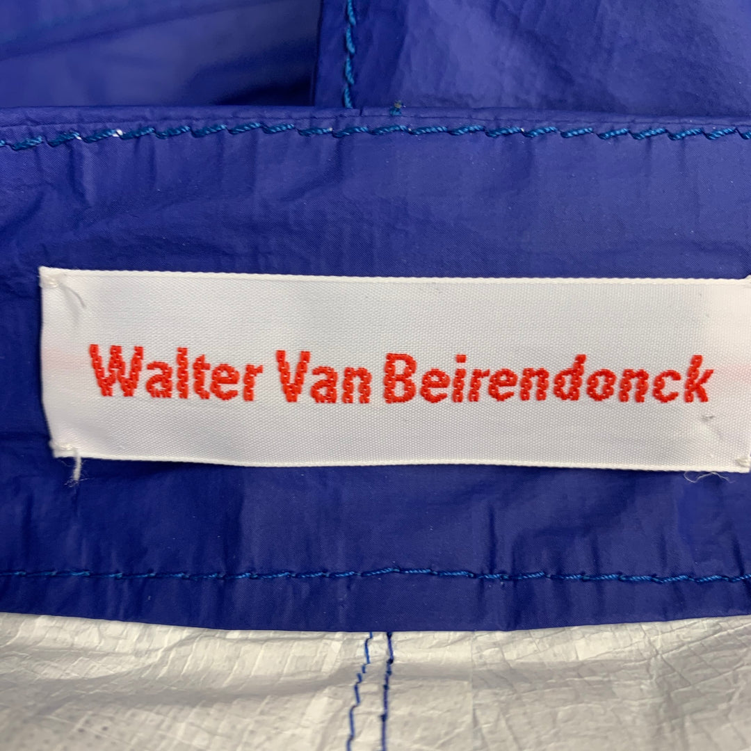 WALTER VAN BEIRENDONCK Size 32 Blue Polyurethane Blend Oversized Cargo Casual Pants