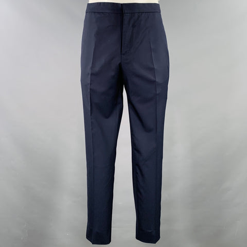 BRUNELLO CUCINELLI Size 44 Navy Blue Two Toned Virgin Wool Silk Tuxedo