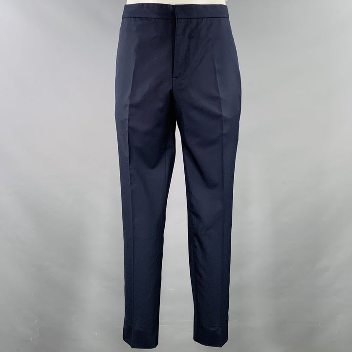 BRUNELLO CUCINELLI Size 44 Navy Blue Two Toned Virgin Wool Silk Tuxedo