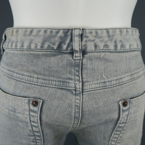 MAISON MARTIN MARGIELA Size 6 Light Grey Acid Wash Skinny Jeans