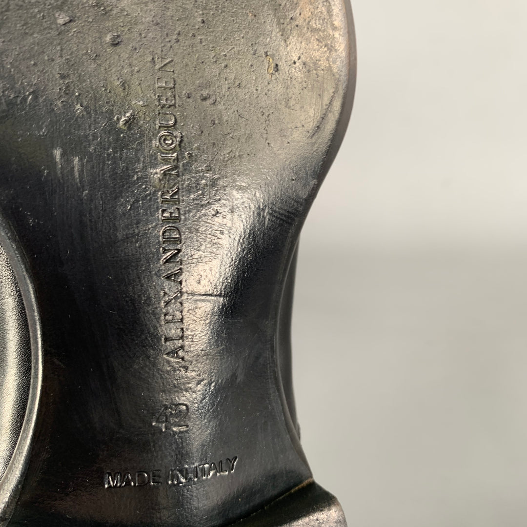 ALEXANDER MCQUEEN Size 9 Black Leather Toe Cap Loafers