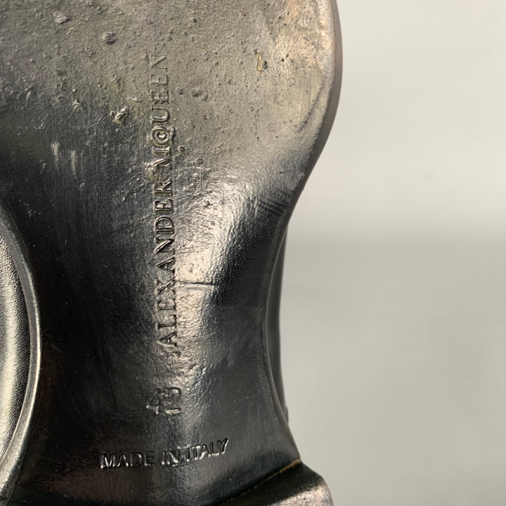 ALEXANDER MCQUEEN Size 9 Black Leather Toe Cap Loafers