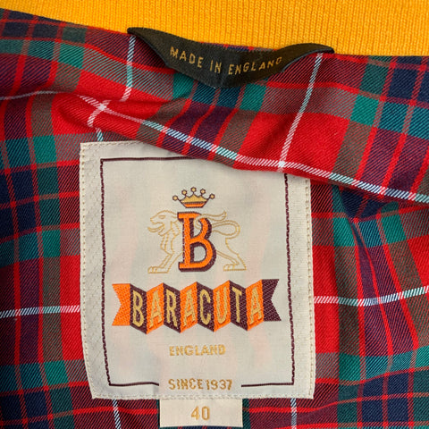 BARACUTA Size 40 Yellow Cotton Blend Bomber Jacket