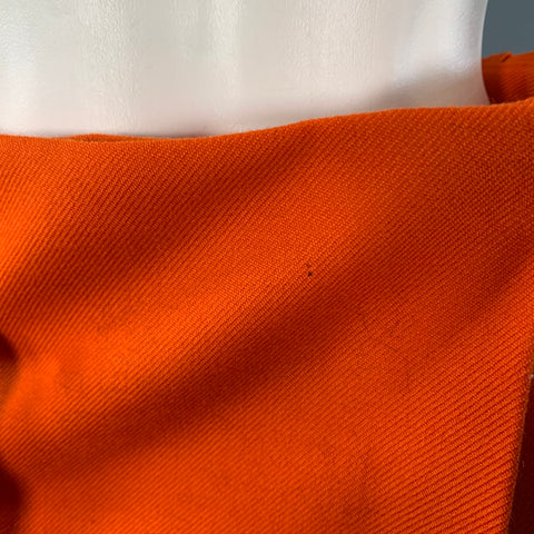 AMI by ALEXANDRE MATTIUSSI Size S Orange Wool Twill Belted Wrap Mini Skirt