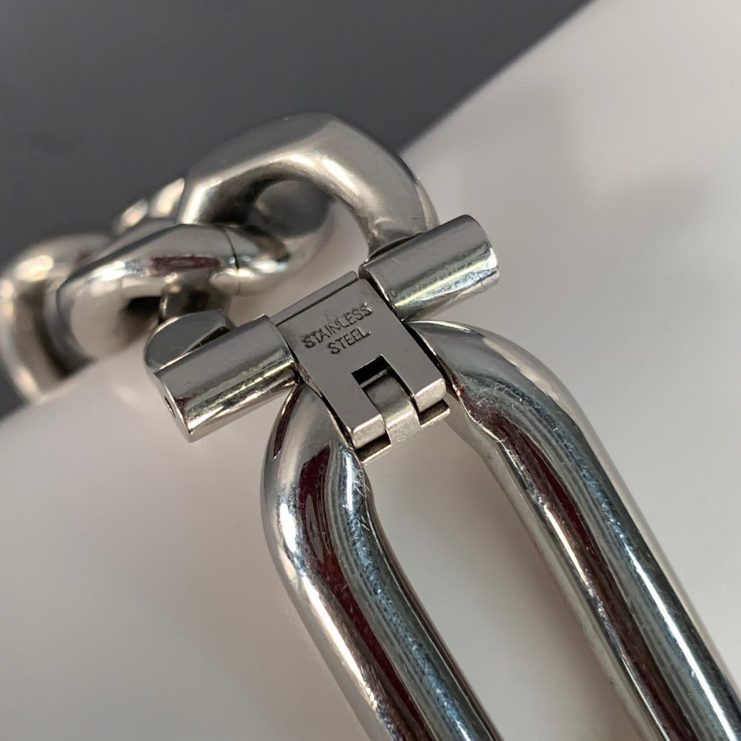 DOLCE & GABBANA Silver Tone Stainless Steel Chunky Chain Bracelet