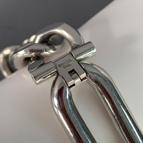 DOLCE & GABBANA Silver Tone Stainless Steel Chunky Chain Bracelet