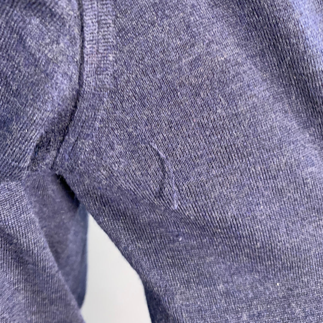 BRUNELLO CUCINELLI Size M Navy Jersey Wool Cashmere V-Neck Pullover