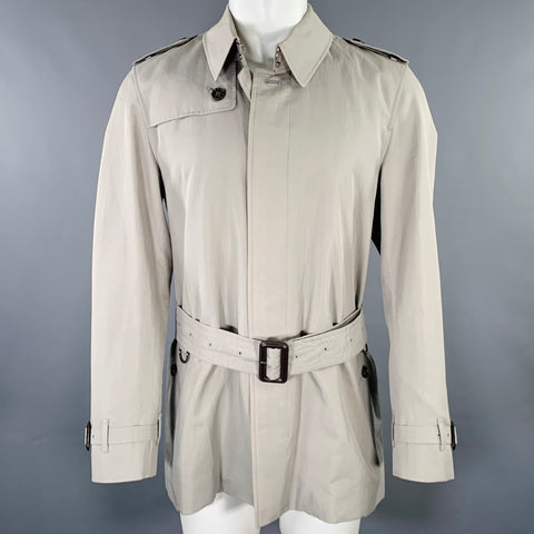 BURBERRY LONDON Size 40 Grey Cotton Blend Trench Coat
