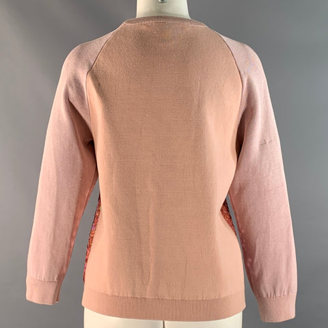 MARC by MARC JACOBS Size M Pink Cotton Sequined Raglan Sleeve Sweater