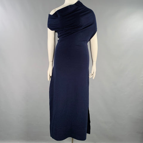 ALTUZARRA Size XL Navy Wool Blend Sleeveless Dress