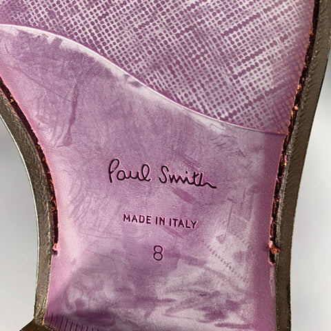 PAUL SMITH Size 9 Purple Perforated Leather Wingtip Lace-Up Shoes