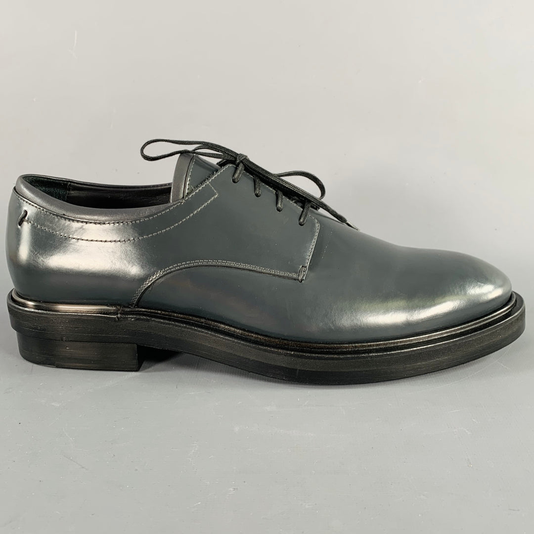 CALVIN KLEIN COLLECTION Size 9 Grey Leather Lace-Up Shoes